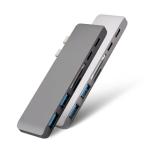 6 in 1 Multi-Port Dual Type C Adapter with USB-C Thunderbolt 3 PD and Data