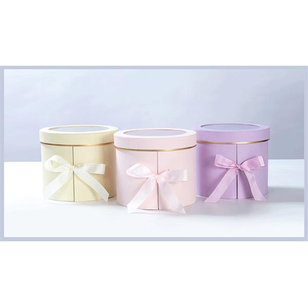 Double Layer Flower Package Custom Round Rotation 2 Two Dual Rotatable Gift Floral Box