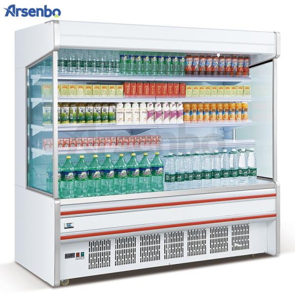 Stainless Steel Durable Open Multideck Fridge , Anticorrosive Fruit Display Cabinet