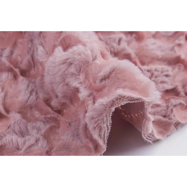 DDP USA No MOQ High Quality Soft 100% Polyester Custom Solid Color PV Velvet Fabric Shaoxing 3D Flowers Embroidery Fabric