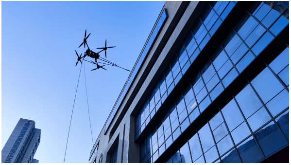 DJI FlyCart 30 120m high Building cleaning Tethered drone system