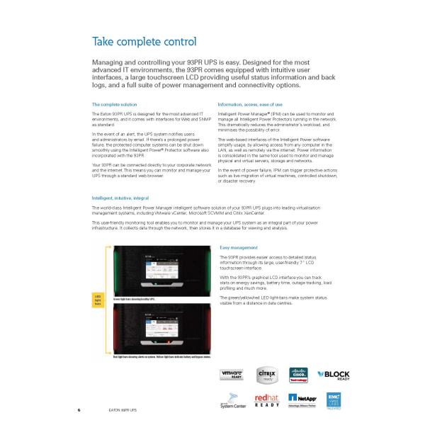 Frequency 50/60Hz Eaton 93PR 300KVA 300KW 400V ABM Modular Online UPS for Networking