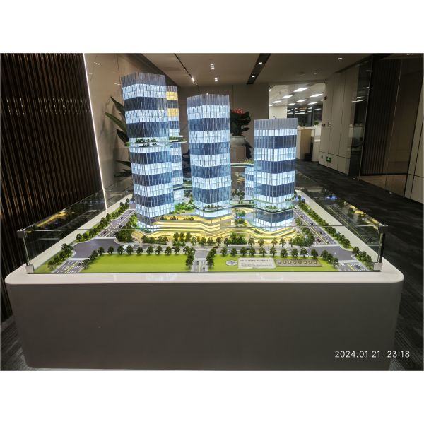 Modern Commercial District Retail Center Real Estate Architectural Scale Model 3D Commercial Layout Diorama