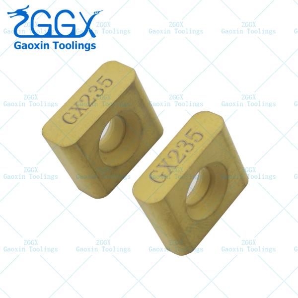 Tungsten Cutting Carbide Milling Inserts CVD TiN Coated Yellow