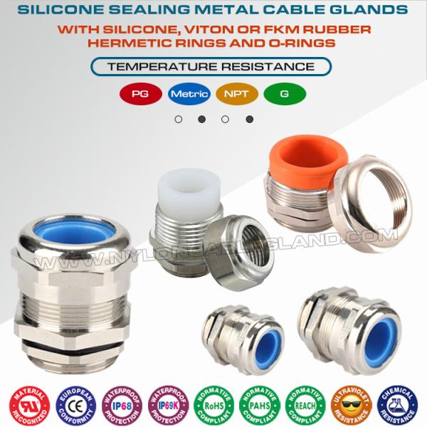 IP68 Waterproof Stainless Steel NPT Electrical Cable Glands with Silicone (Viton, FKM) Sealing Rings IP68 Waterproof Stainless Steel NPT Electrical Cable Glands with Silicone (Viton, FKM) Sealing Rings