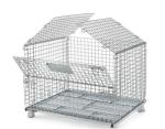 Portable Stackable Storage Cages , Folding Wire Mesh Container Sizes Custom