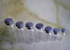 China Liquid Medicine Small Glass Vials / Mini Glass Bottles Stoppers With Crimp Cap on sale