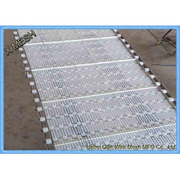 Perforated Metal Wire Mesh Flat Top SS Mobile Conveyor System For Food Processing Oven