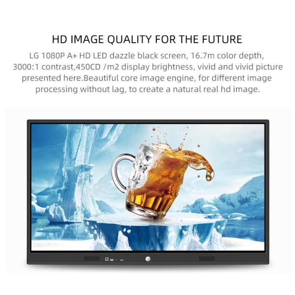 75 Inch 3840x2160 Mobile Dual System Smart Interactive Whiteboards For Schools