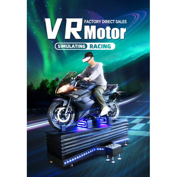 3 Dof Motion 9D VR Motorcycle Driving Racing Simulator For Shopping Mall