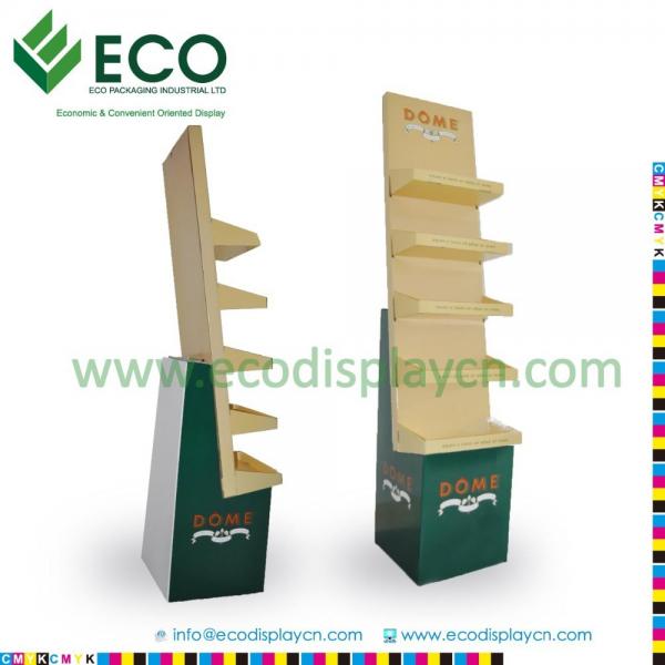 Buy Retail Supermarket Floding Cardboard Floor Display Stand, Corrugated Cardboard Display Shelves at wholesale prices