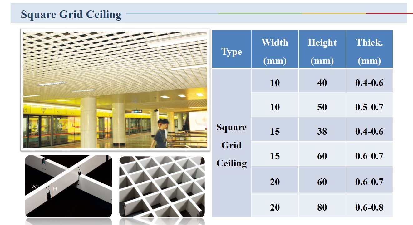 White Aluminum / Aluminium Suspended Open Cell Ceiling Decorative Metal Wall Ceiling Materials