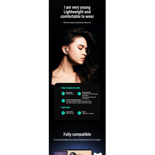 In-Ear ENC True Wireless Earphones with 180mAh Battery Capacity and WiFi Connectivity