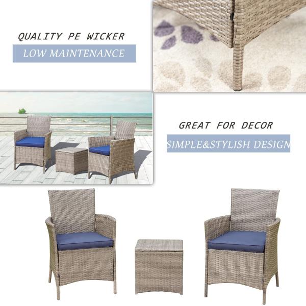 Waterproof Lounge Seater Bistro Table And Chairs Set Wicker Sofa Sets