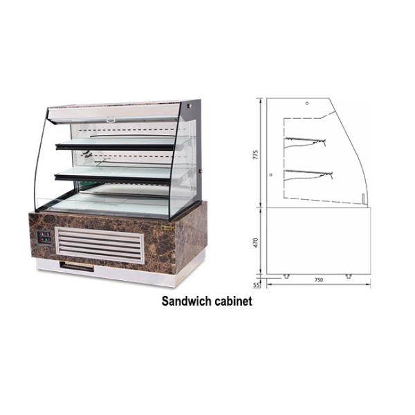 Ultra Clear Cake Showcase Fridge Cake Display Showcase For Sandwich Egg Tart