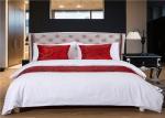 Breathable Hotel Bed Linen Plain White And 300T Satin Stripe Envelope Pillow