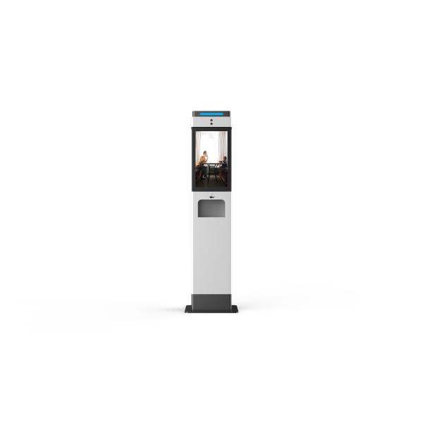 21 Inch Advertising Function Face Recognition Thermometer With 10L Dispenser