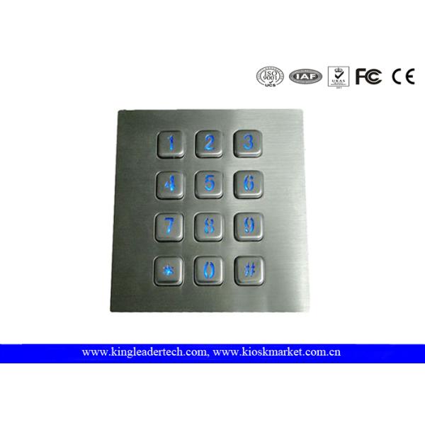 Illuminated Backlit Metal Keypad 3x4 Matrix for Low-lit / Dark Envirement