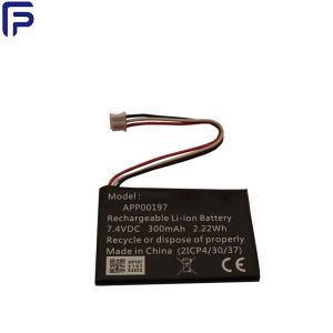 China 300mAh  7.4V Lithium Ion Battery Pack , 2S1P 7.4 Volt Rechargeable Battery For Recorder on sale