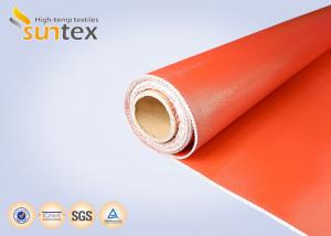 Quality Red Flexible Connector Thermal Insulation Fabric Silicone Coated Glass Cloth for sale