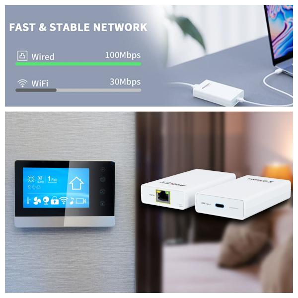 PROCET AT PoE Connector PoE Usb C Adapter For USB Charging Station And IP Camera