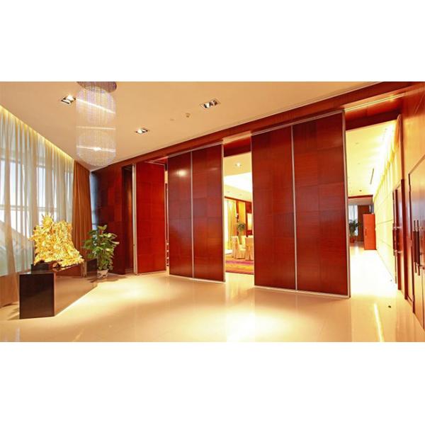 Red MDF Aluminum Movable Folding Partition Wall Dividers For Hotel