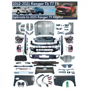 Quality ABS Full Set Bodykit Car Body Systems For Ranger T6 T7 T8 Upgrade To T9 2022 Raptor Widebody With Side Step bumper for sale