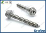 Stainless Steel 304 316 Philips Hex Washer Head Sheet Metal Screws with PVC