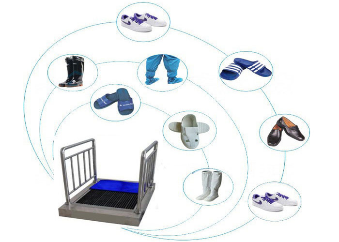 Office Building Entrance SS Handrail 1m Shoe Sole Cleaner Machine