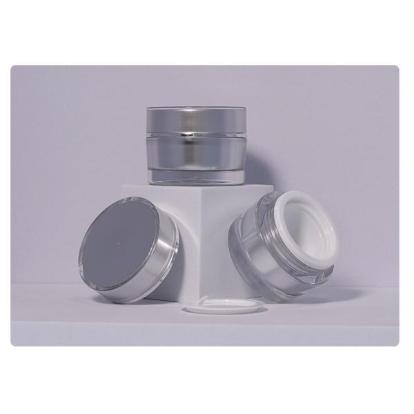 Customer's Logo Luxury 10g Round PS Silver Empty Clear Plastic Packaging Cosmetic Cream Jar for Lip Balm