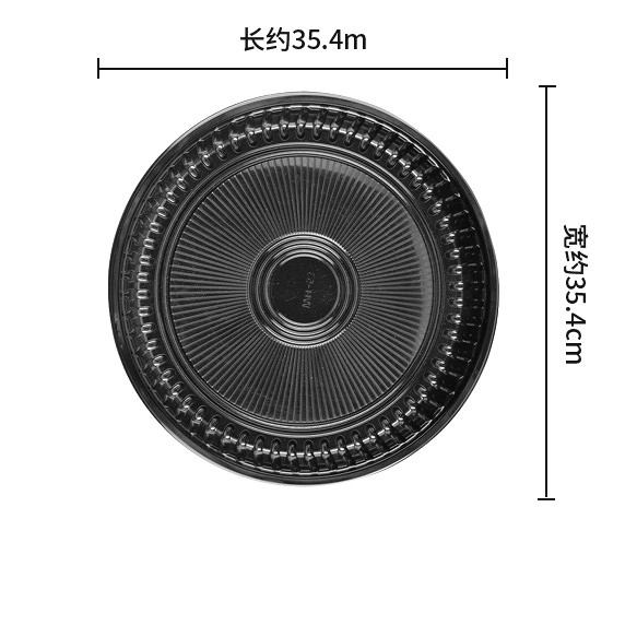 Customized Logo Circular Fruit Plate Food Circular Plastic Disposable Sushi Packaging Sashimi PET Plastic Takeaway Packaging Container