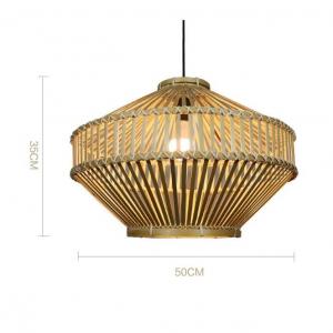 Quality 3500K Retro Bamboo Woven Pendant Light For Indoor Living Room for sale