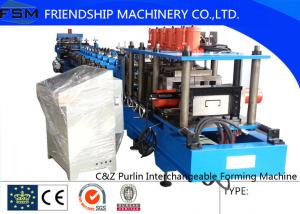 15KW Carbon Steel C Z Purlin Roll Forming Equipment With Hydraulic Decoiler