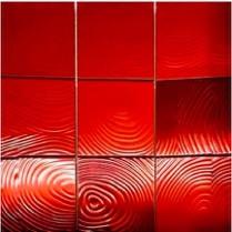 China Chinese Red Spiral Metal Mirror Mosaic Wall Tile 98 * 98MM Square Shape on sale