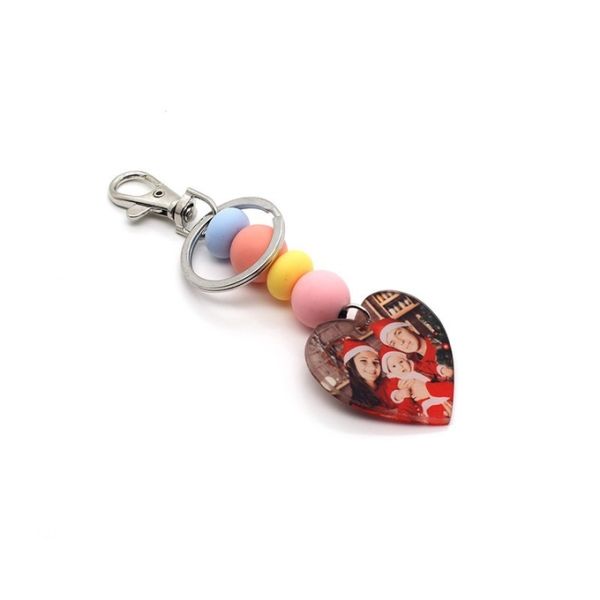 Heart Shape Sublimation Acrylic Keychains Blanks 120*40mm Customizable