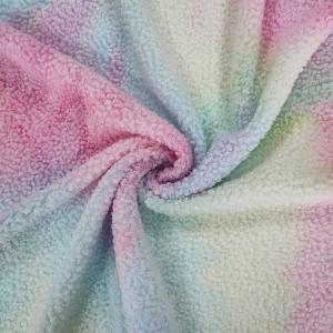 China Tie Dye Sherpa Fleece Fabric 280 Gsm 100% Polyester Colorful For Hoodie on sale