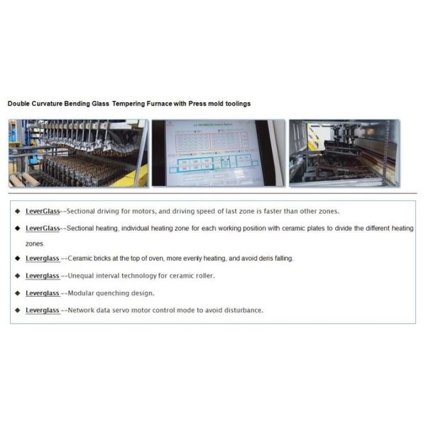 Double Curvature Glass Tempering Furnace for Automotive rear glass / car backlites glass