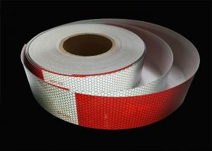 China Glass Beads Reflective Tape Sheets DOT Standard White And Red 2 Inch Width on sale
