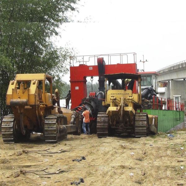 Over 25m Depth Sea Sand Cutterhead Suction Dredge Driven By Diesel Engine