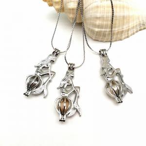 China Silver Plated Creative Mermaid Fashion Jewelry Making Pearl Necklace Set on sale