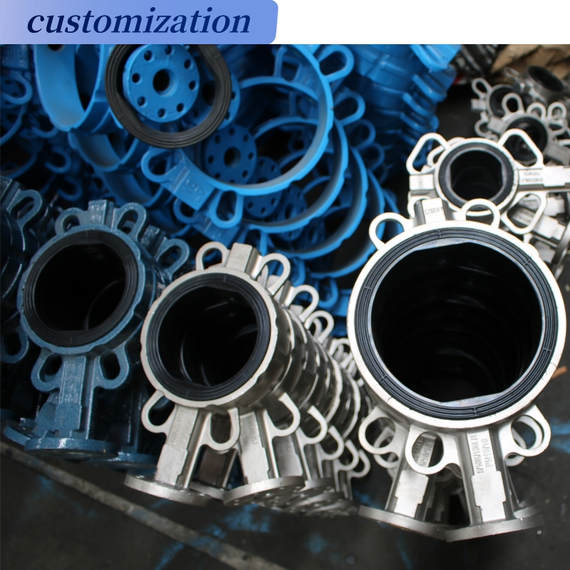 Customized DN50 Pn16 Ductile Iron Wafer Type Worm Gear Box Operated Butterfly Valve