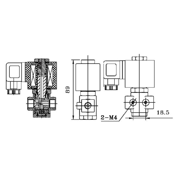 Normal Opened Solenoid Control Valve Fast Respond FKM Seal For Air Compressor