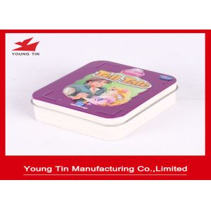 Lid Hinged Metal Tinplate Material Small Tin Containers With Design Artwork