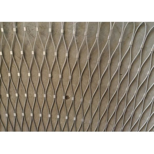 316 Stainless Steel Ferrule Type Cable Mesh Safety Fence For Zoo Aviary Netting
