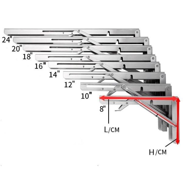 Powder Coated White Metal Support Mount Folding Shelf Brackets for Performance