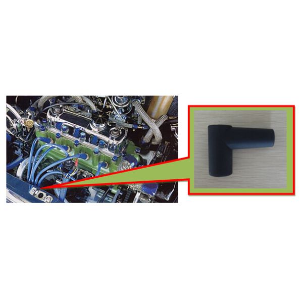 Black 90 Degree Spark Plug Boot by Silicone Rubber for Auto Ignition System