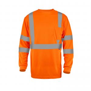 Quality Fluorescent Orange Road Safety Products Safety Hi Vis Long Sleeve Shirts for sale