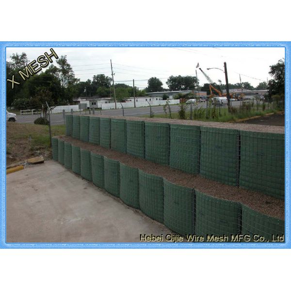 Hesco Barrier Welded Gabion Baskets Zinc Aluminum Alloy Coated For Military Bastion