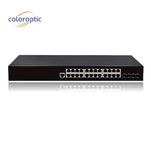China 24 Port Fast Ethernet Poe Switches Plug And Play 10/100/1000M(POE) 4*10GE SFP Ports on sale