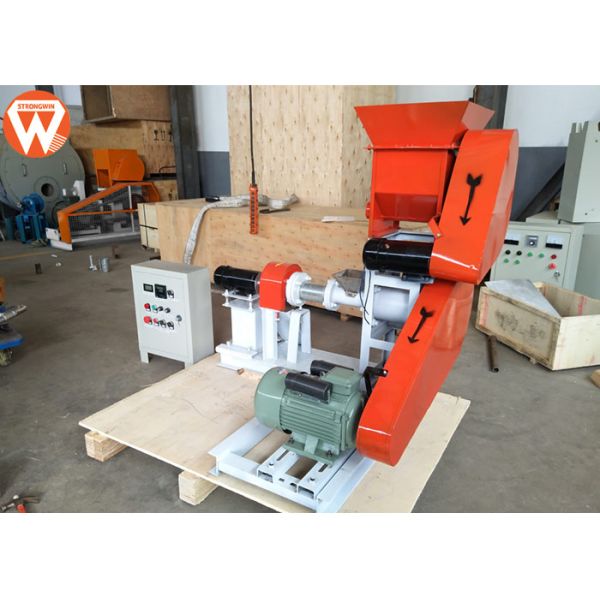 0.03-0.04t/H Fish Feeding Equipment , Small Single Screw Fish Feed Processing Machine